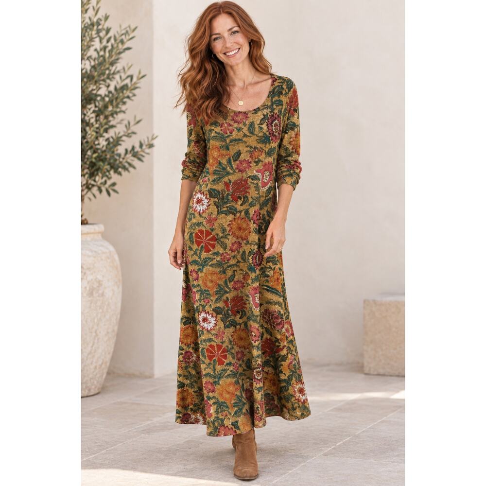 Natural Life NEW Lottie Maxi Dress Womens Small Floral Sweater Knit Boho Cozy - Picture 9 of 9